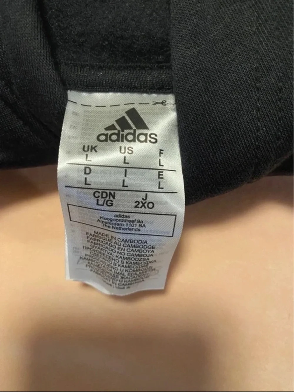 adidas Black Hoodie with White Logo Print